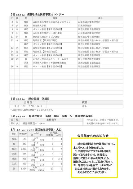 緑公民館だより令和6年6月号ウラ